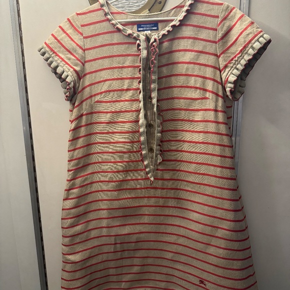 Burberry London Dress | Linen Short Sleeve Dress Perfect for Fall |Ruffle Detail - Picture 1 of 15